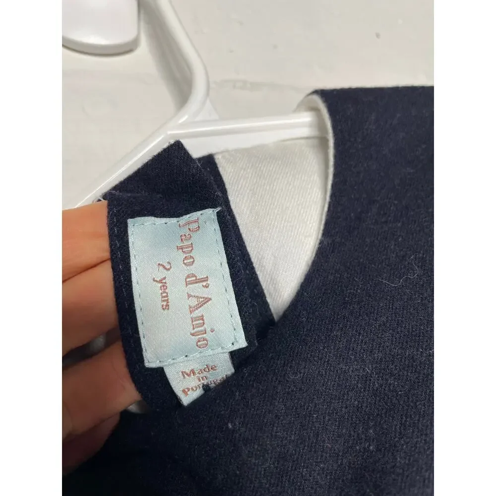 Papo D'anjo Navy Dress Girls Size 2 Years